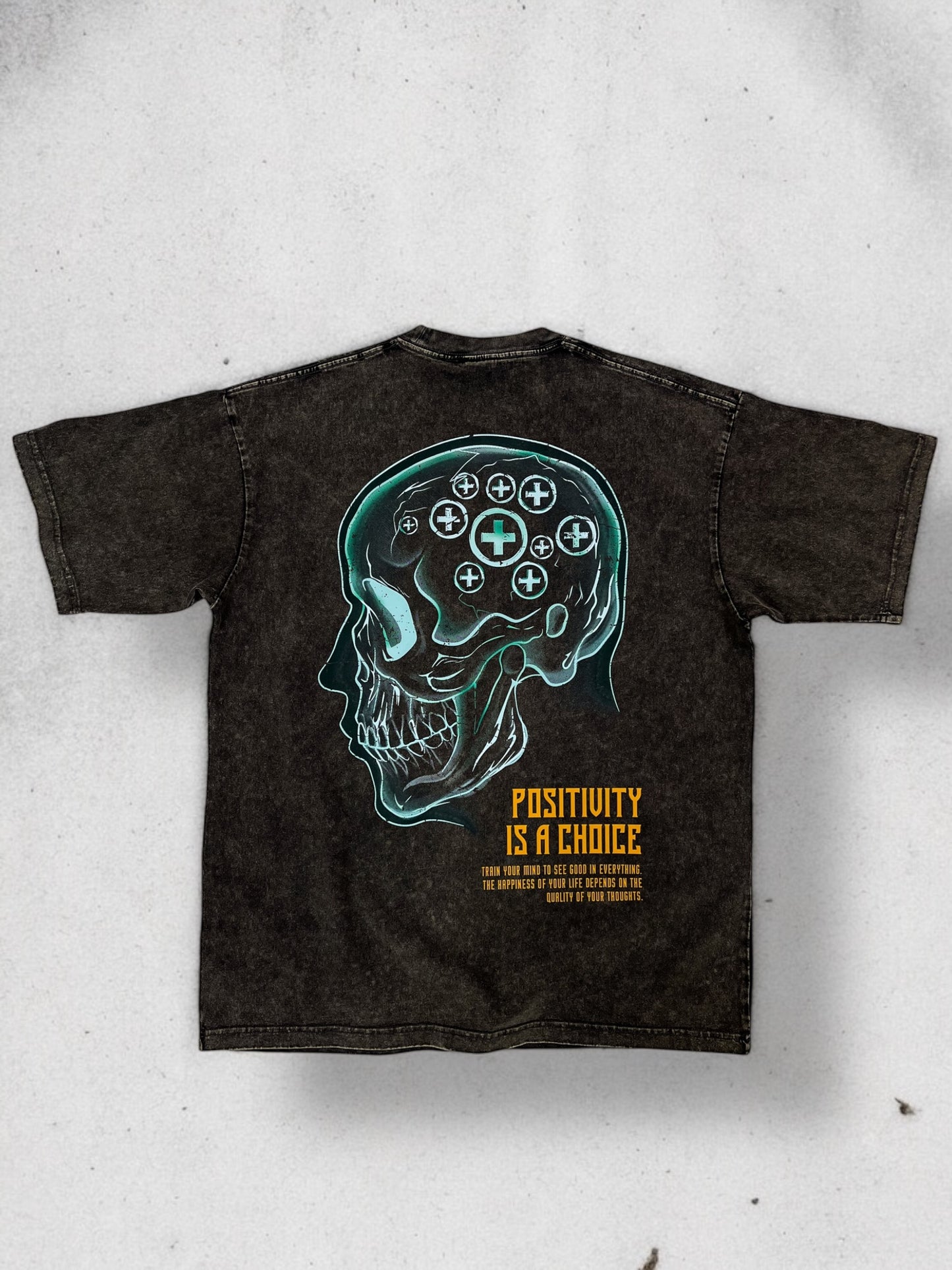 CHOOSE POSITIVITY ACID WASH TEE