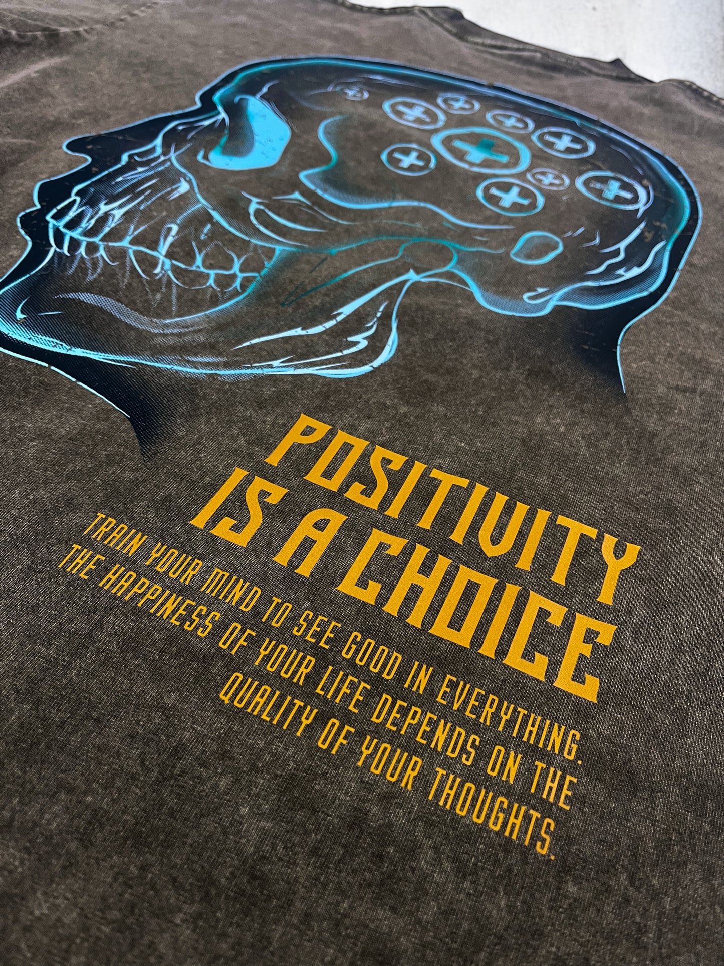 CHOOSE POSITIVITY ACID WASH TEE
