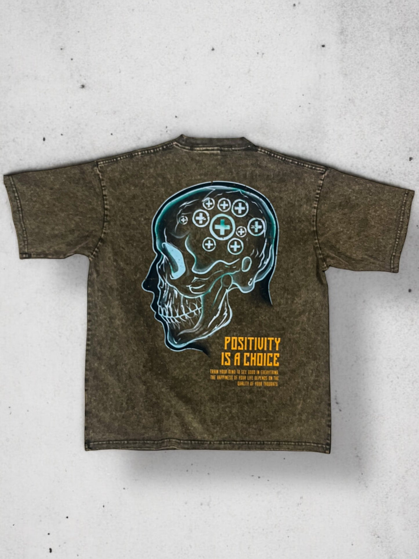 CHOOSE POSITIVITY ACID WASH TEE